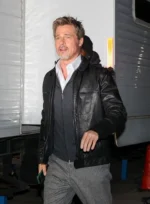 Brad Pitt Black Leather Jacket