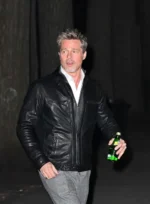 Brad Pitt Black Leather Jacket