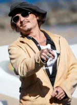 Johnny Depp Beige Leather Jacket