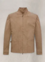 Johnny Depp Beige Leather Jacket