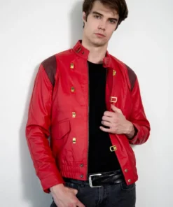 Akira Kaneda Pill Red Leather Jacket