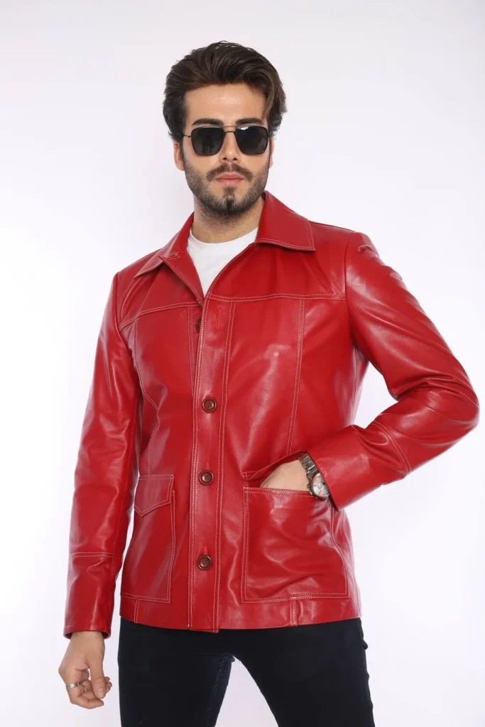 Brad Pitt Fight Club Leather Jacket