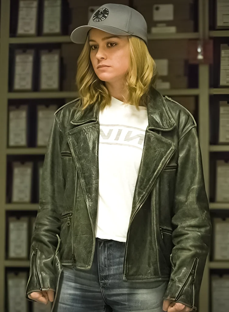 Brie Larson Captain Marvel Biker Jacket