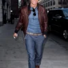 Cristiano Ronaldo Brown Leather Jacket