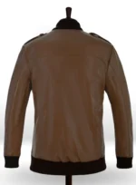 Cristiano Ronaldo Brown Leather Jacket