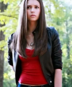 Elena Gilbert KRMA Jade Black Leather Jacket