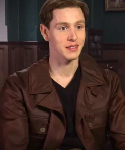 Harris Dickinson The Kingsman Leather Jacket