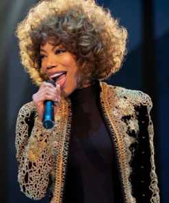 I Wanna Dance with Somebody Naomi Ackie Black Coat