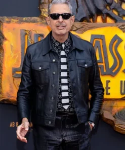 Jeff Goldblum Black Leather Jacket