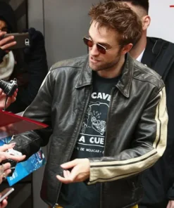 Robert Pattinson Black Leather Jacket
