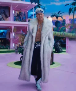 Ryan Gosling Barbie White Fur Coat