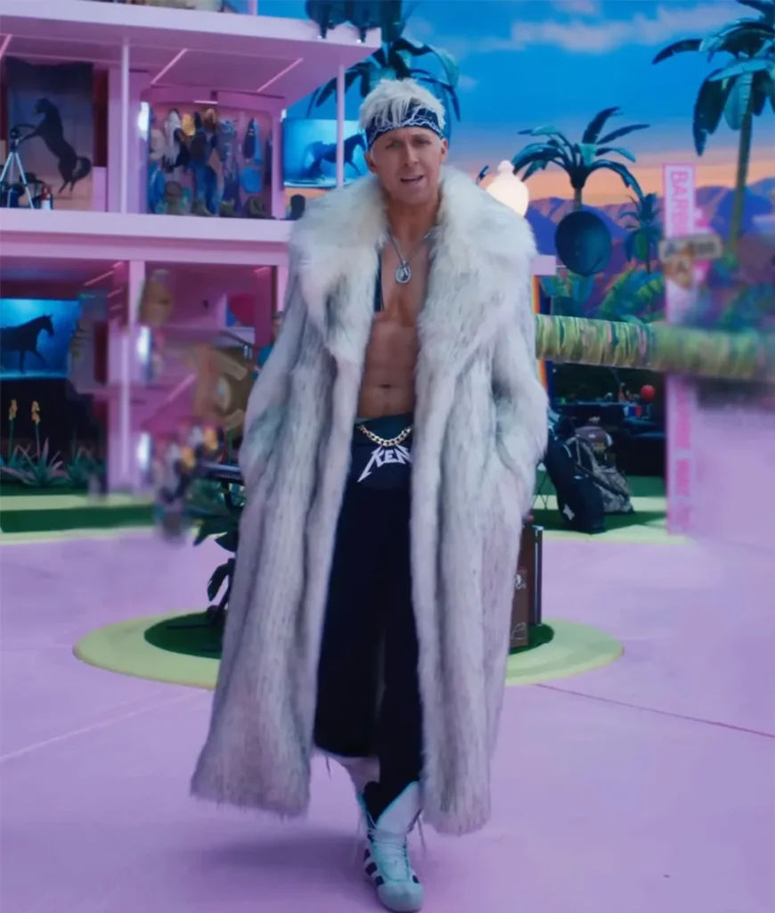 Ryan Gosling Barbie White Fur Coat