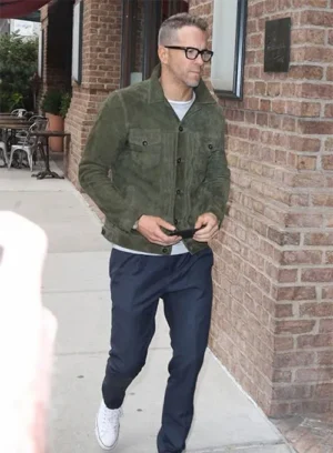 Ryan Reynolds Green Leather Jacket