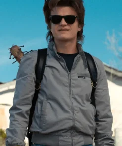 Stranger Things Steve Harrington Grey Bomber Jacket