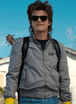 Stranger Things Steve Harrington Grey Bomber Jacket