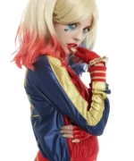 Suicide Squad Halloween Harley Quinn Satin Red & Blue Jacket