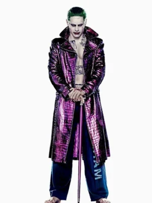 Suicide Squad Jared Leto Joker Purple Trench Coat