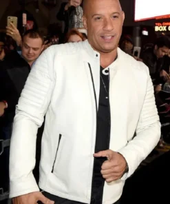 Vin Diesel White Leather Jacket