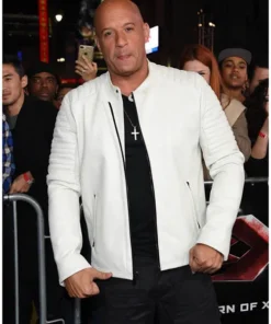 Vin Diesel White Leather Jacket