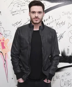 Richard Madden Black Leather Jacket