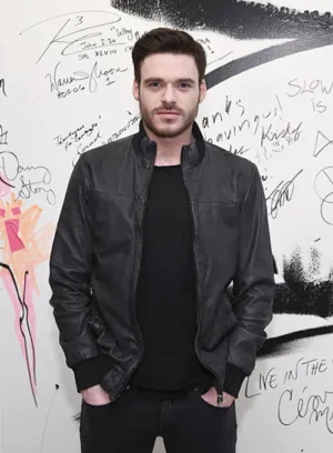 Richard Madden Black Leather Jacket