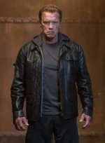 Terminator Genisys Arnold Schwarzenegger Leather Jacket