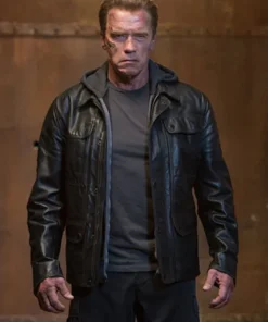 Terminator Genisys Arnold Schwarzenegger Leather Jacket