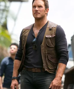 Chris Pratt Jurassic World Fallen Kingdom Leather Vest
