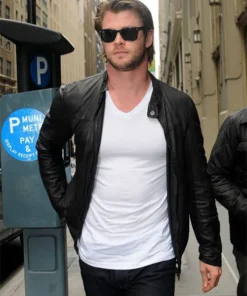 Chris Hemsworth Black Leather Jacket