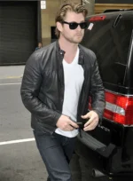 Chris Hemsworth Black Leather Jacket