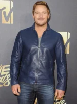 Chris Pratt Blue Leather Jacket