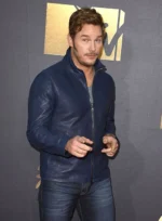 Chris Pratt Blue Leather Jacket