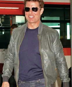 Tom Cruise Olive Green Leather Jacket
