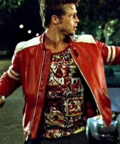 Brad Pitt Fight Club Biker Leather Jacket