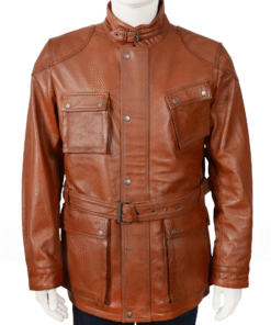 Brad Pitt Biker Brown Leather Jacket
