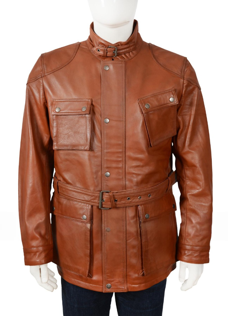 Brad Pitt Biker Brown Leather Jacket