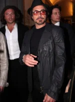 Robert Downey Jr Black Leather Blazer