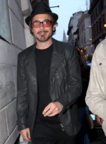 Robert Downey Jr Black Leather Blazer