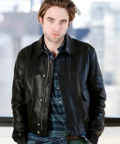 Robert Pattinson Black Leather Jacket