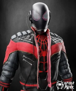 Spider Man Miles Morales Punk Leather Jacket