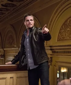Stephen Amell Arrow Leather Jacket