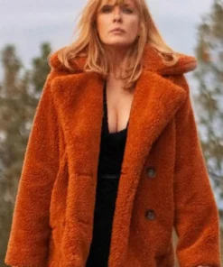 Yellowstone Beth Dutton Fur Orange Coat