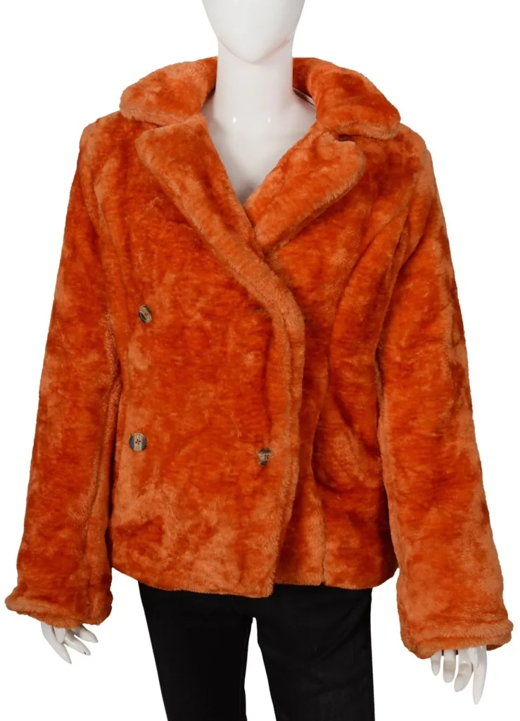 Yellowstone Beth Dutton Fur Orange Coat