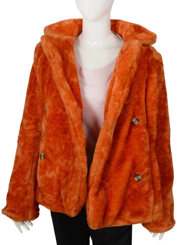 Yellowstone Beth Dutton Fur Orange Coat