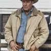 Yellowstone John Dutton Beige Cotton Jacket