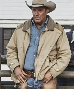 Yellowstone John Dutton Beige Cotton Jacket