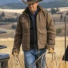 Yellowstone John Dutton Brown Quilted Jacket