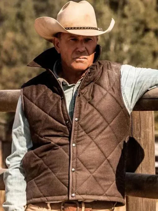 Yellowstone John Dutton Brown Quilted Vest