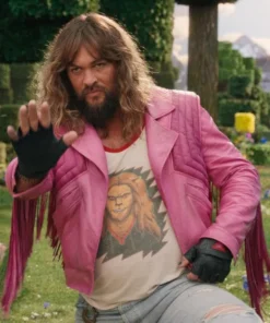 A Minecraft Movie Jason Momoa Pink Leather Jacket