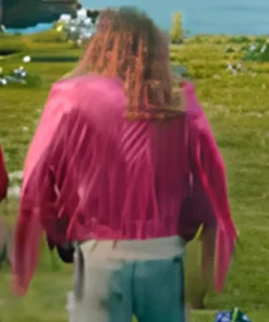 A Minecraft Movie Jason Momoa Pink Leather Jacket